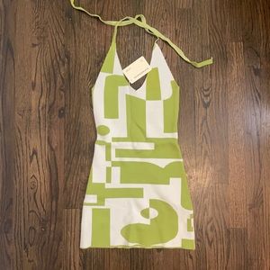 Peppermayo Groove Knit Halter Dress in Lime -NWT